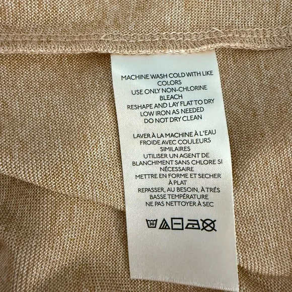 Anthropologie Metallic Gold Short Sleeve Crewneck Top - Picture 7 of 8